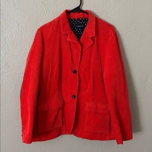 Lands' End Women’s Corduroy Blazer Orange Large 14/16